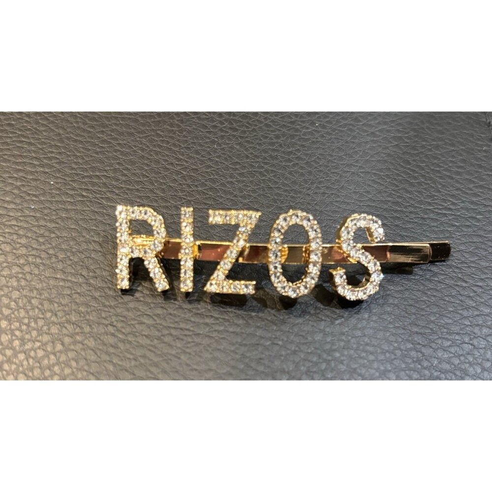 Set Of 2 Hair Clip/ Bobby Pins RIZOS And REINA (Rizos Curls) Gold Rhinestone - Picture 5 of 8